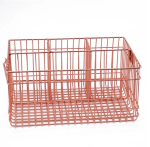 Metal Wire Portable Basket With 4 Compartments