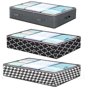 Home Foldable Easy Install Durable Oxford Large Clothing Bed Sheets Blanket Organizer Under Bed Storage Box