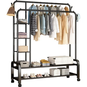 BZ-MCR43 Simple Metal Coat Rack Stand with Shelf and Clothes Hanger for Living Room Storage
