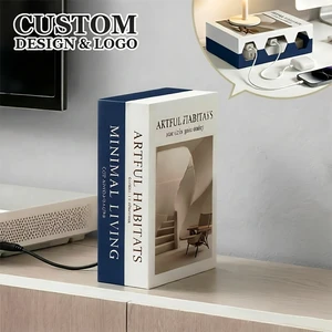 Book Hidden Cable Management to Conceal Power Strip Desk Cable Organizer Storage Boxes for Home Office