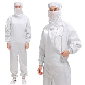 Anti Static Dust Free Polyester Work Coverall Lint Cloths Custom Size Fire Retardant Dust-Proof Unisex High Tenacity Embossed