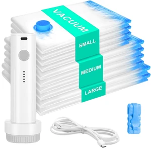Vacuum Storage Bags Reusable Space Saver for Clothes Bedding Quilt Blanket Wardrobe Organizer Airtight Moisture Proof