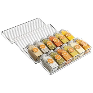 Wholesale Retractable Kitchen Cabinet Drawer Organizer Slanted Tiers Expandable Rack Storage Holders Rack Storage Racks