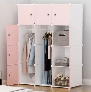 DIY Plastic Closet Wardrobe Organizer For Bedroom Living Room Hospital Portable Cube Storage For Toys Foldable Clothing