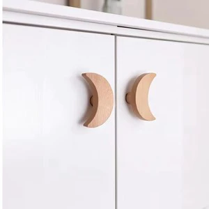Natural Wood Moon Star Wall-Mounted Coat Rack & Hat Hangers Eco-Friendly Space-Saving Multi-Purpose Decor For Bedroom & Bathroom