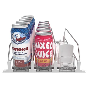 Automatic Spring Loaded Pusher System Soda Can Drink Organizer For Refrigerator