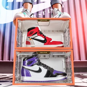 Wholesale Price Giant Clear Hard Plastic Sports Shoe Storage Box for Wardrobe and Living Room Stackable and Easy to Store