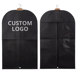 High Quality Travel Foldable Clothes Protector Storage Bag Hanging Non Woven Cloth Suit Garment Dust Cover Bag with Custom Logo