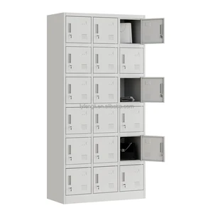 Luoyang Factory Steel Storage Shoe Lockers 18 Door Durable Eco-Friendly Gym Lockers with Key Lock for Sale