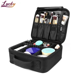 Holiday Gift Makeup Organiser with Compartment Travel Makeup Storage Portable Cosmetic Bag for Brushes Nail Art Accessory