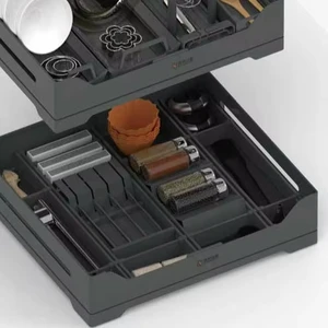 Storking Modern Carbon Steel Wire Basket Kitchen Cabinet Organizer with Soft Close Heavy Duty Slide Multifunction Spice Storage