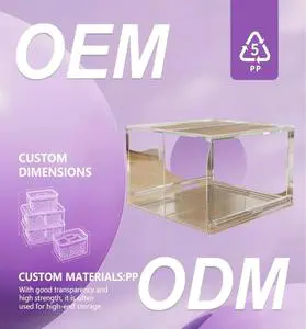 JX Modern Transparent PET Multifunctional Shoe Clothing Organizer Stackable Foldable Shoes Box