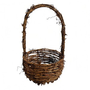 New Arrival Handmade Rattan Wicker Woven Flower Bread Fruit Basket Storage Basket with Handle for Wedding Picnic Festival Home