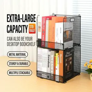Modern Stackable Metal Wire Storage Basket Extra Large Multi-functional Carbon Steel Organizer for Books Laundry Hamper