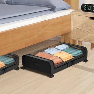 Household Items Organized and Stored Space-Saving Foldable Under-Bed Storage Box With Wheels