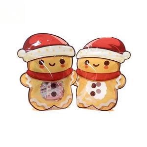 Hot-Selling Christmas Ziplock Storage Bags Gingerbread Man Shape Stand-Up Pouch for Candy, Biscuit & Snack Packaging