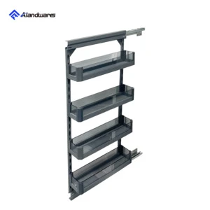 Modern 4-Layer Recessed Kitchen Cabinet Hardware Organizer Pullout Pantry Accessory Kit Side Pull Basket In-Cabinet Solution