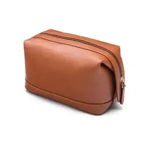 Royal Fair Large Capacity Dual Compartment Luxury Men's Toilet Bag Organizer Eco-Friendly Dark Brown Premium PU Leather Dopp Kit