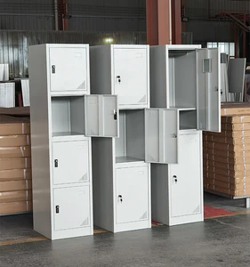 Single 3 Door Lockers Cabinet Steel School Gym Wardrobe Lockers Staff Changing Room Storage Cabinet with Lock