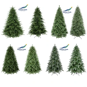 Classic Green Artificial Christmas Tree Standing Base Luxury Full PVC/PE Hinged 150-300 cm