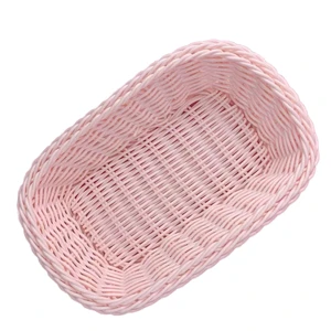 High Quality Desktop Plastic Woven Storage Basket for Photography Props for Living Room Storage or Display