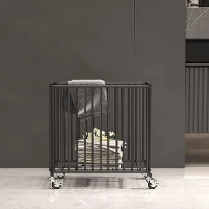 Rolling Laundry Cart Steel Wire Basket Heavy Duty Large Steel Baskets for Clothes Storage