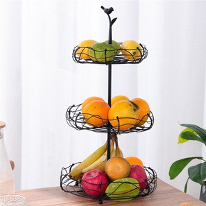 Classic Nordic Lacquer Wrought Iron Fruit Tray Candy Snack Rack Vegetable Storage Basket Living Room Portable