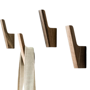 Black Walnut Beech Wood Coat Hat Rack Creative Wall Entryway Hook for Door Storage Handicrafts by Bamboo and Wood Crafts