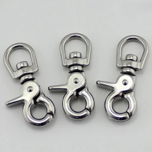 Stainless Steel Trigger Snap Hook SS304 316 Swivel Eye Lobster Clasps Buckles Metal Snap Hook For Handbag