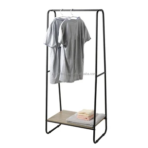 SY Multifunction Black Design Metal Hanging Clothes Stands Shoe Racks Garment Coat Rack