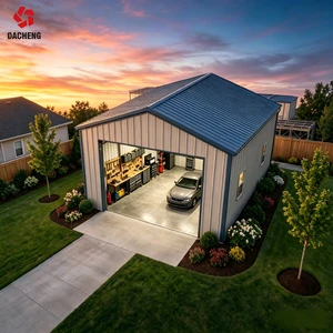 Quick Assembly Prefab Steel Structure Garage Heavy Duty Waterproof Metal Building Shed For Multi-Car Storage & Warehouse