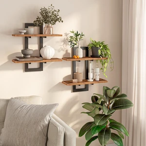 2-layer Floating Wall Storage Rack - Wall-mounted Decorative Shelf, Suitable for Living Room, Bedroom, Bathroom and Kitchen