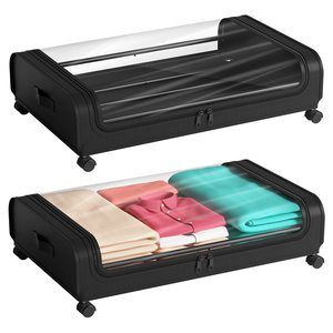 Under Bed Storage With Wheels,Under Bed Storage Containers,2 Pack Under Bed Shoe Storage Organizer
