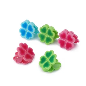 Transparent Four Leaf Clover Clips 4.5x4cm for Ticket Paper Stationery Tags Bags & Office Documents