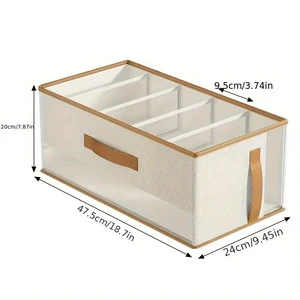 Large Capacity Foldable 100% Cotton Modern Minimalist Clothes Storage Box Lidless Dust Proof Organizer Compartments for Pants