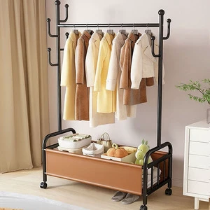 Modern Iron Coat Rack with 6 Hooks Space-Saving Design-Multifunctional for Hotel Bathroom Mall Living Room Clothing Organization