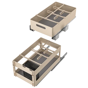 Multifunction Pull-Out Cabinet Organizer Heavy Duty Storage Sliding Pantry Shelves Seasoning Drawer Aluminum Soft Kitchen