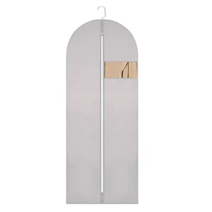 Modern Dust Proof Breathable Zipper Hanging Suit Non Woven Fabric PVC Dust Cover Garment Bag Foldable Design Wardrobe Living