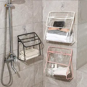 Modern Design PVC Transparent Waterproof Touch Screen Hanging Bathroom Bag Storage Bag Travel Towel Toiletries Storage Bag