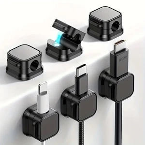 6 Pack Magnetic Cable Clips Adhesive Wire Holder Keeper Organizer for Home Office Desk Phone Car Wall Management Accessory
