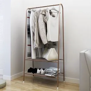 Modern Zinc Alloy Standing Coat Rack & Hanger Space-Saving Floor-to-Ceiling Design for Living Room Storage
