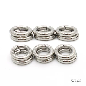 #304 Stainless Steel Thin Spring Clasp 12mm Metal O Ring Clip for Jewelry