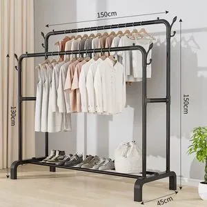 Floor Standing Clothes Rack Dormitory Indoor Bedroom Coat Rack Student Folding Household Drying Clothes Pole Rack