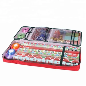 Durable Christmas Storage Organizer Long Gift Wrapping Paper Storage Container for Holiday Storage of Gift Bags Ribbon and Bows