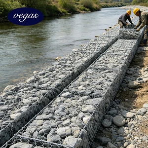 Hot-Dip Galvanized Steel Wire Gabion Mesh Box with Plain Weave for River Management