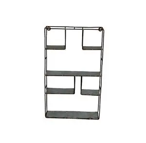 Customized Metal Shelf Galvanized Rustic Finished Wall Storage Organizer for Books and Pots Heavy Duty Rack Made in India