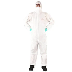 PP 100% OEM Dust Protection Blue Logo Printing Propolylene Disposable Coverall