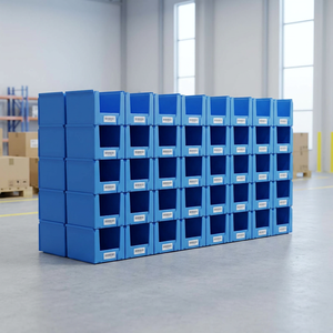 Lightweight PP Hollow Plastic 3mm 450x200x150mm Slim Stackable Shelf Display Storage Bin For Wholesale