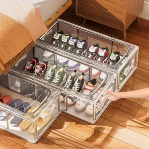 Clear Shoe Box Storage Foldable Shoe Display Box Organizer Underbed Storage Containers Factory Price