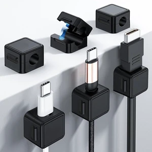 Portable Magnetic Cable Organizer Clips Plastic Phone Accessories Management Wardrobe Living Room Storage Holder Wall Hangers